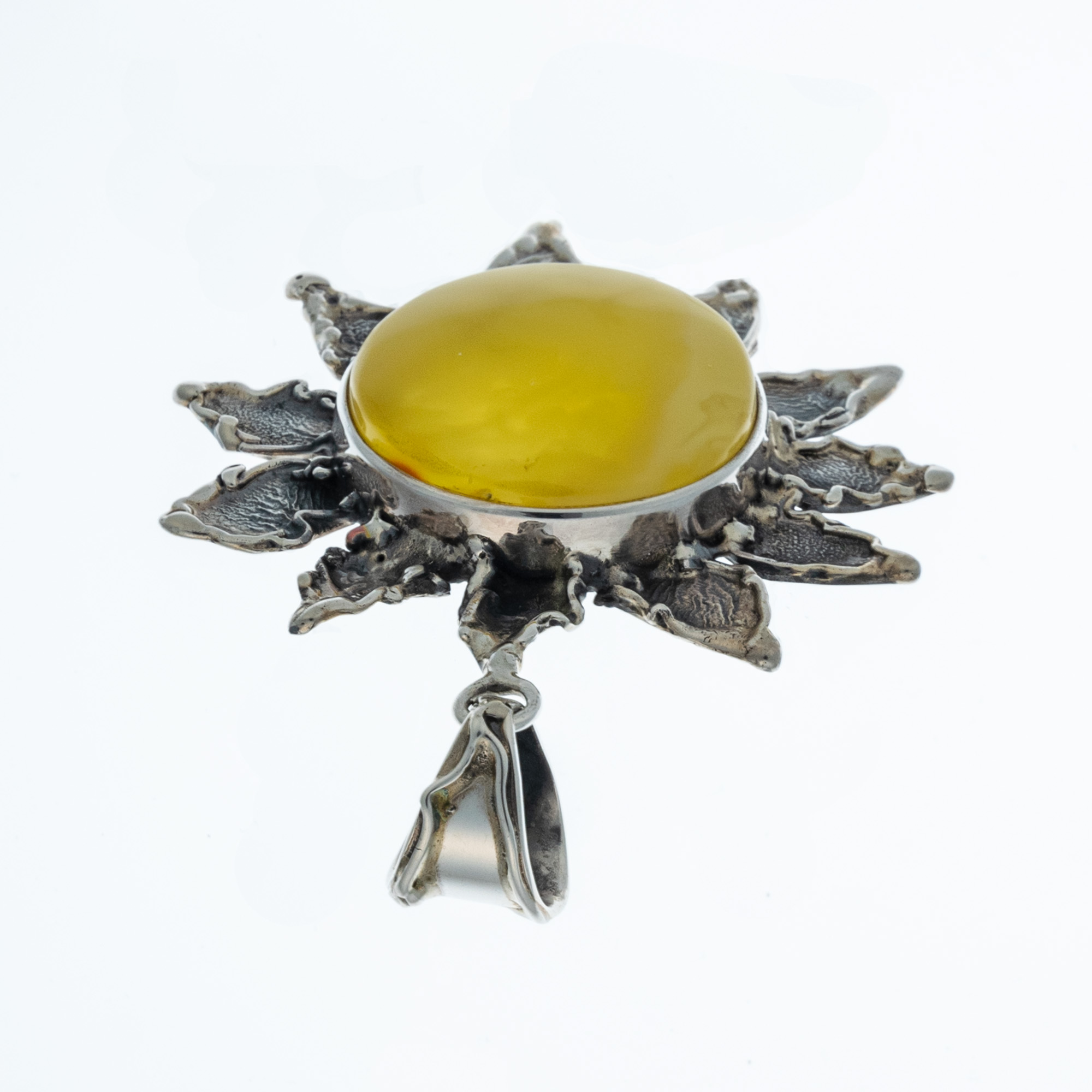 Sterling Silver and Baltic Amber Sun Pendant 3
